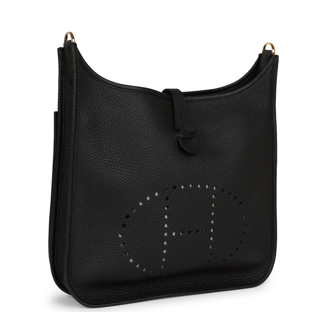 Top quality Hermes Evelyne III PM Black Clemence Gold Hardware