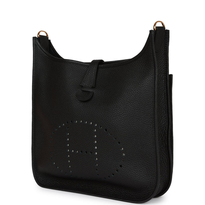 Top quality Hermes Evelyne III PM Black Clemence Gold Hardware