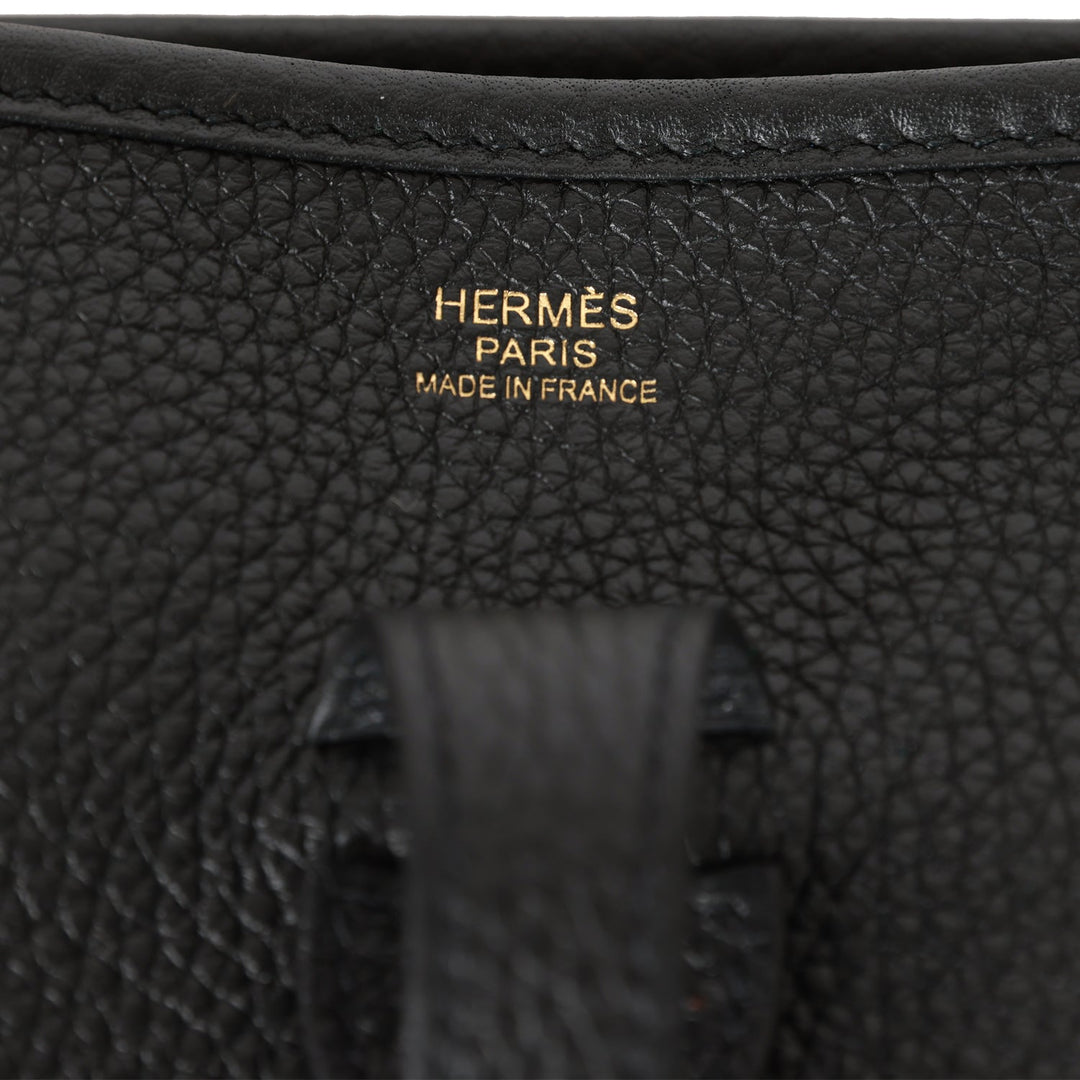 Top quality Hermes Evelyne III PM Black Clemence Gold Hardware
