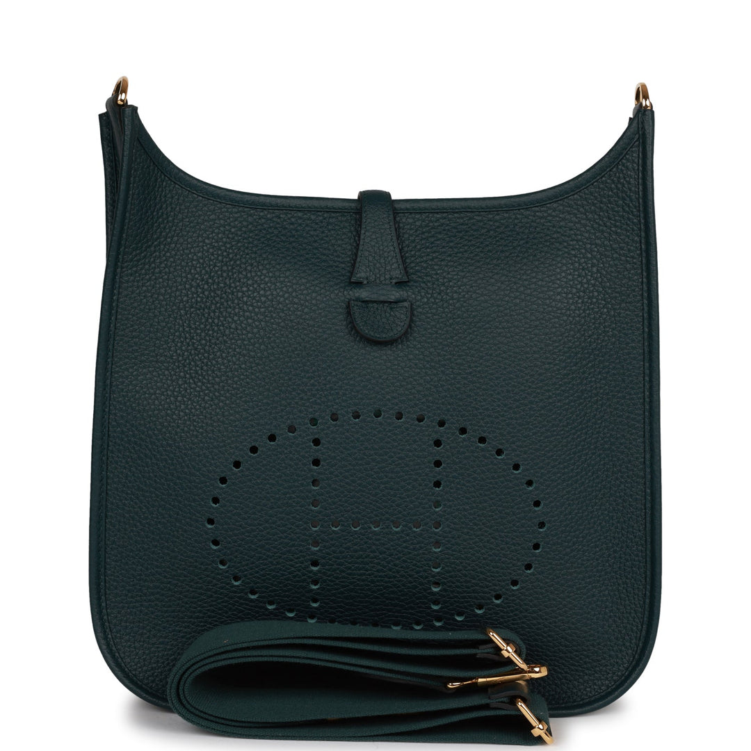 Top quality Hermes Evelyne III PM Vert Cypress Clemence Gold Hardware