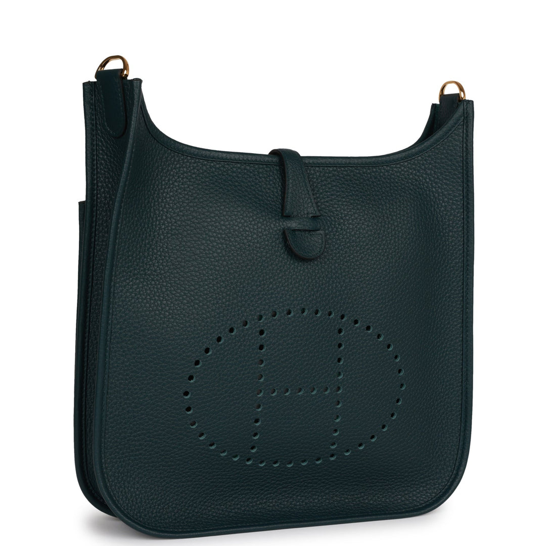 Top quality Hermes Evelyne III PM Vert Cypress Clemence Gold Hardware