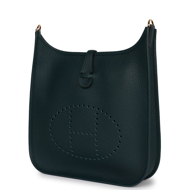 Top quality Hermes Evelyne III PM Vert Cypress Clemence Gold Hardware