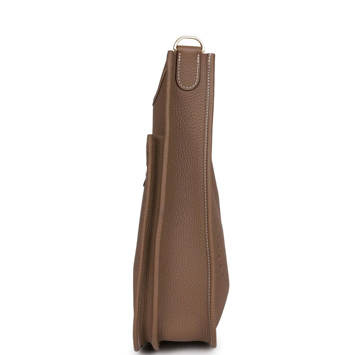 Top quality Hermes Evelyne III PM Etoupe Clemence Gold Hardware