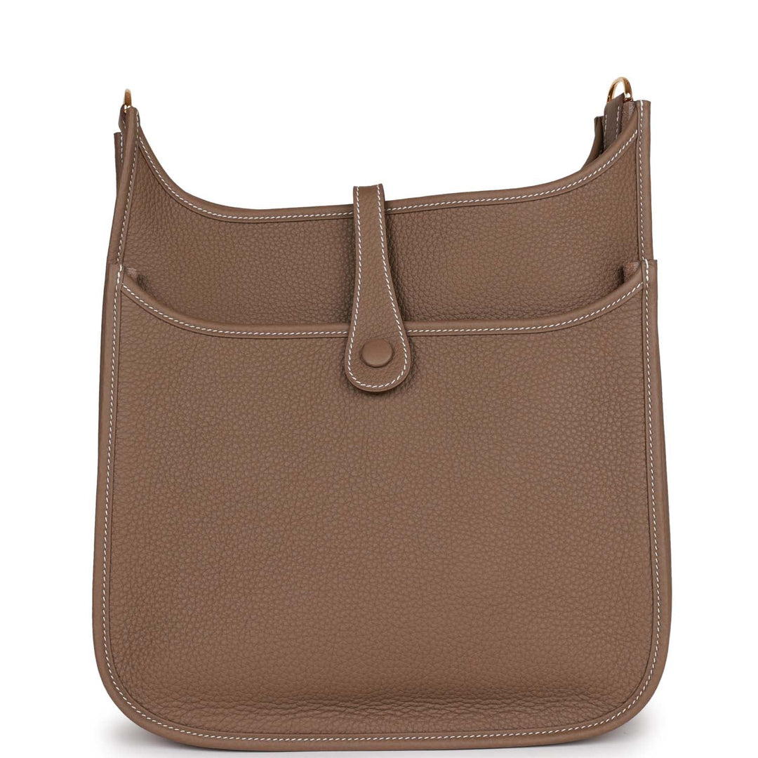 Top quality Hermes Evelyne III PM Etoupe Clemence Gold Hardware