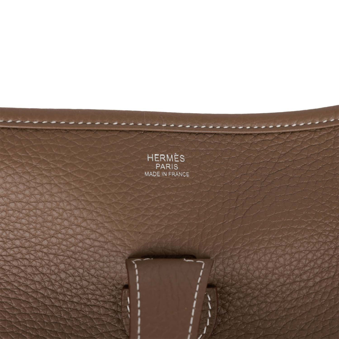 Top quality Hermes Evelyne III GM Etoupe Clemence Palladium Hardware