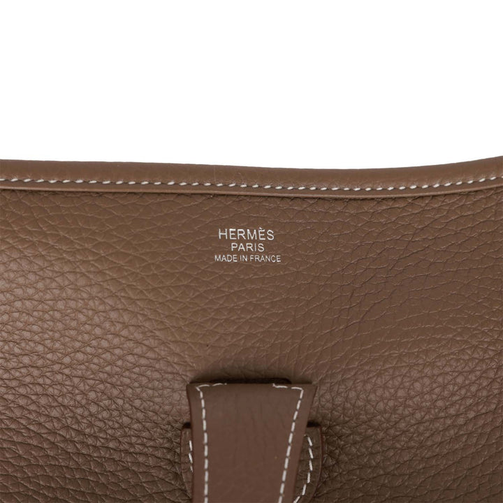 Top quality Hermes Evelyne III GM Etoupe Clemence Palladium Hardware