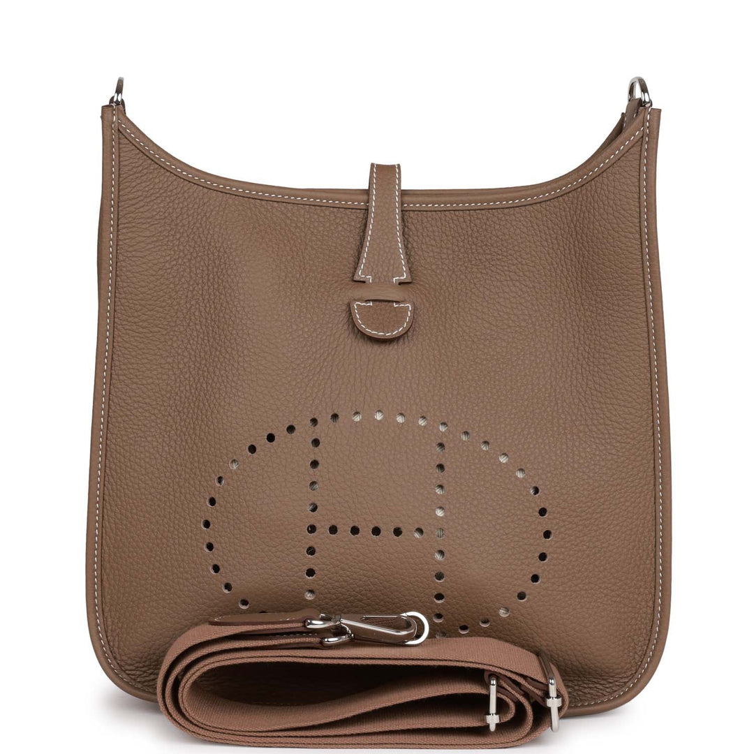 Top quality Hermes Evelyne III PM Etoupe Clemence Palladium Hardware