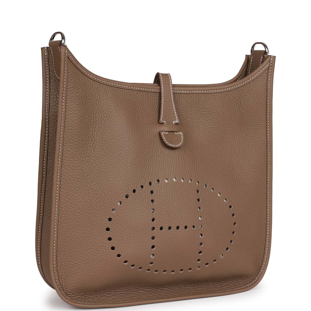 Top quality Hermes Evelyne III PM Etoupe Clemence Palladium Hardware