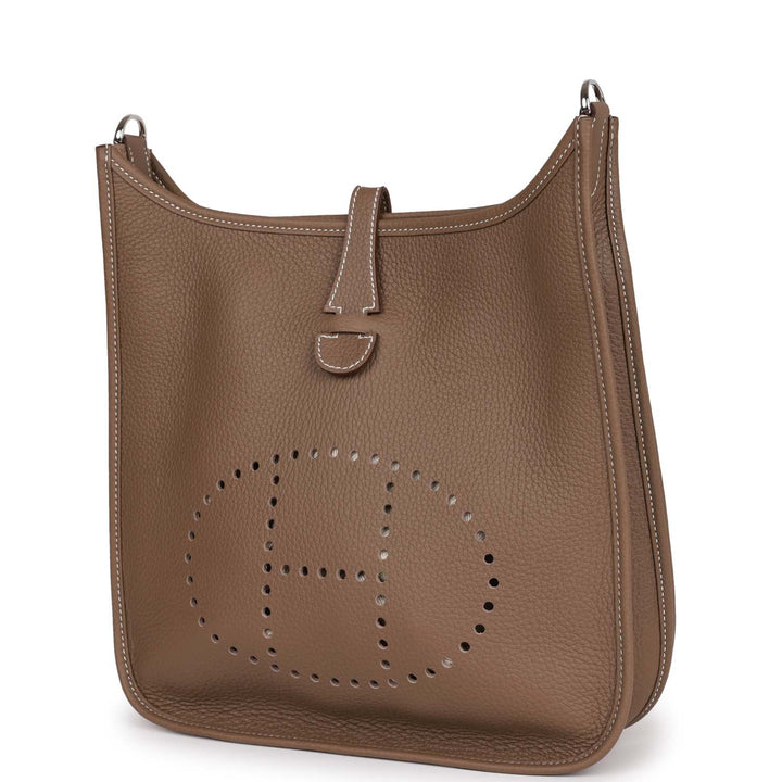 Top quality Hermes Evelyne III PM Etoupe Clemence Palladium Hardware