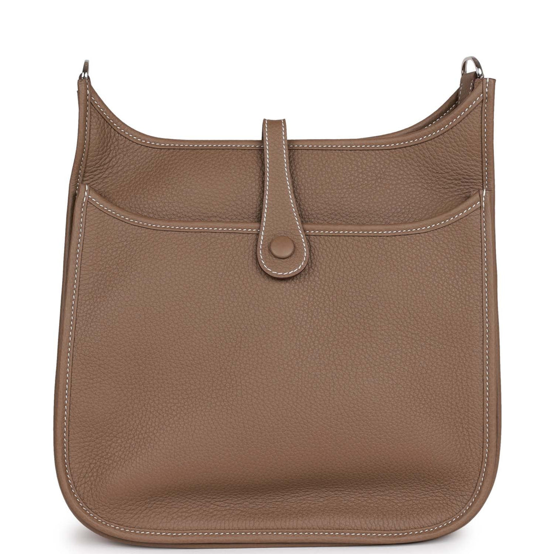 Top quality Hermes Evelyne III PM Etoupe Clemence Palladium Hardware