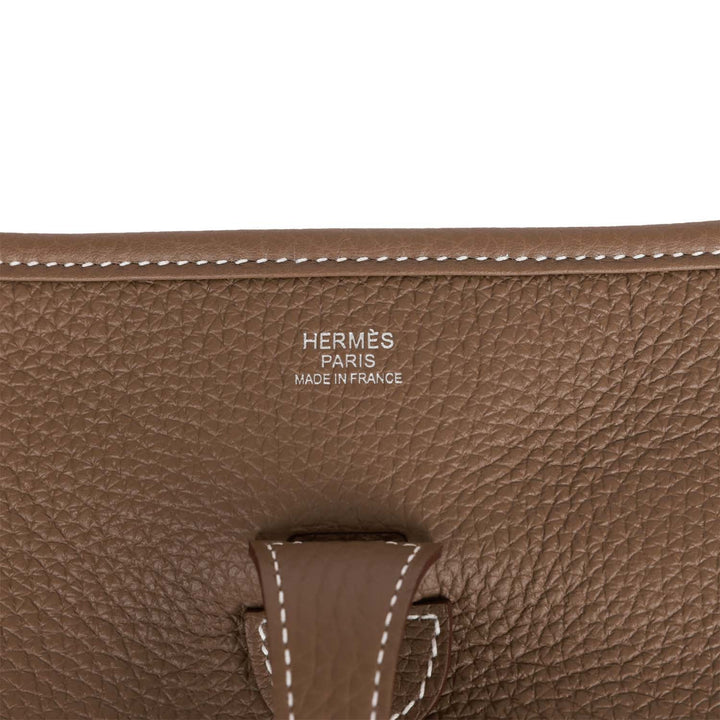 Top quality Hermes Evelyne III PM Etoupe Clemence Palladium Hardware