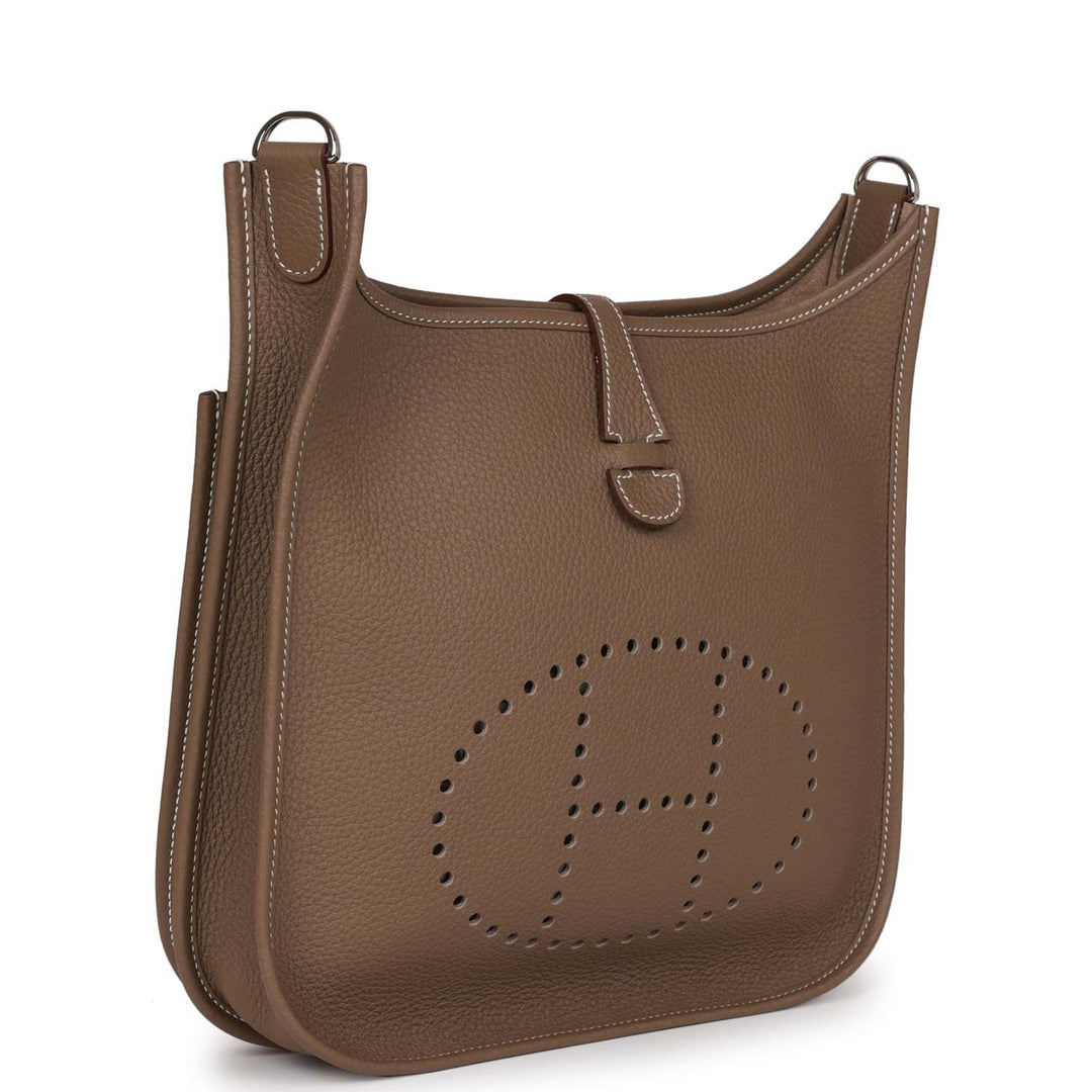 Top quality Hermes Evelyne III PM Etoupe Clemence Palladium Hardware