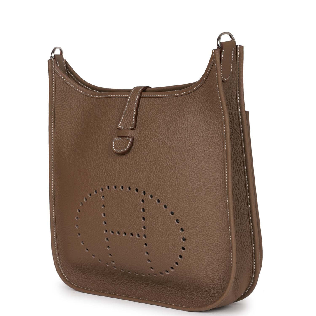 Top quality Hermes Evelyne III PM Etoupe Clemence Palladium Hardware