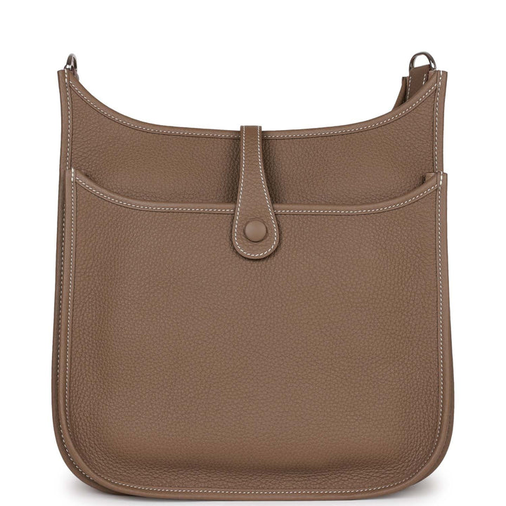 Top quality Hermes Evelyne III PM Etoupe Clemence Palladium Hardware
