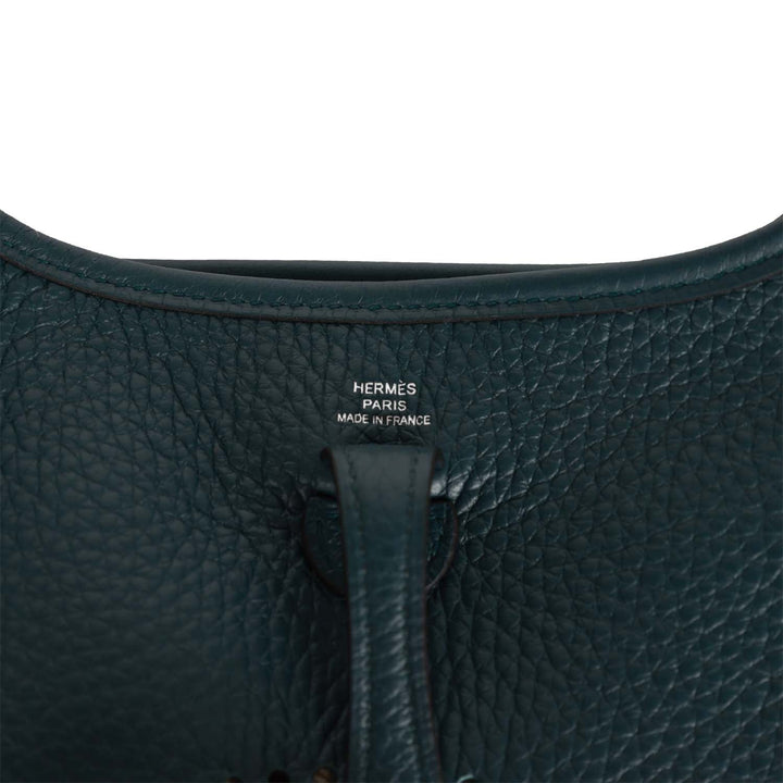 Top quality Hermes Evelyne TPM Vert Cypress Clemence Palladium Hardware