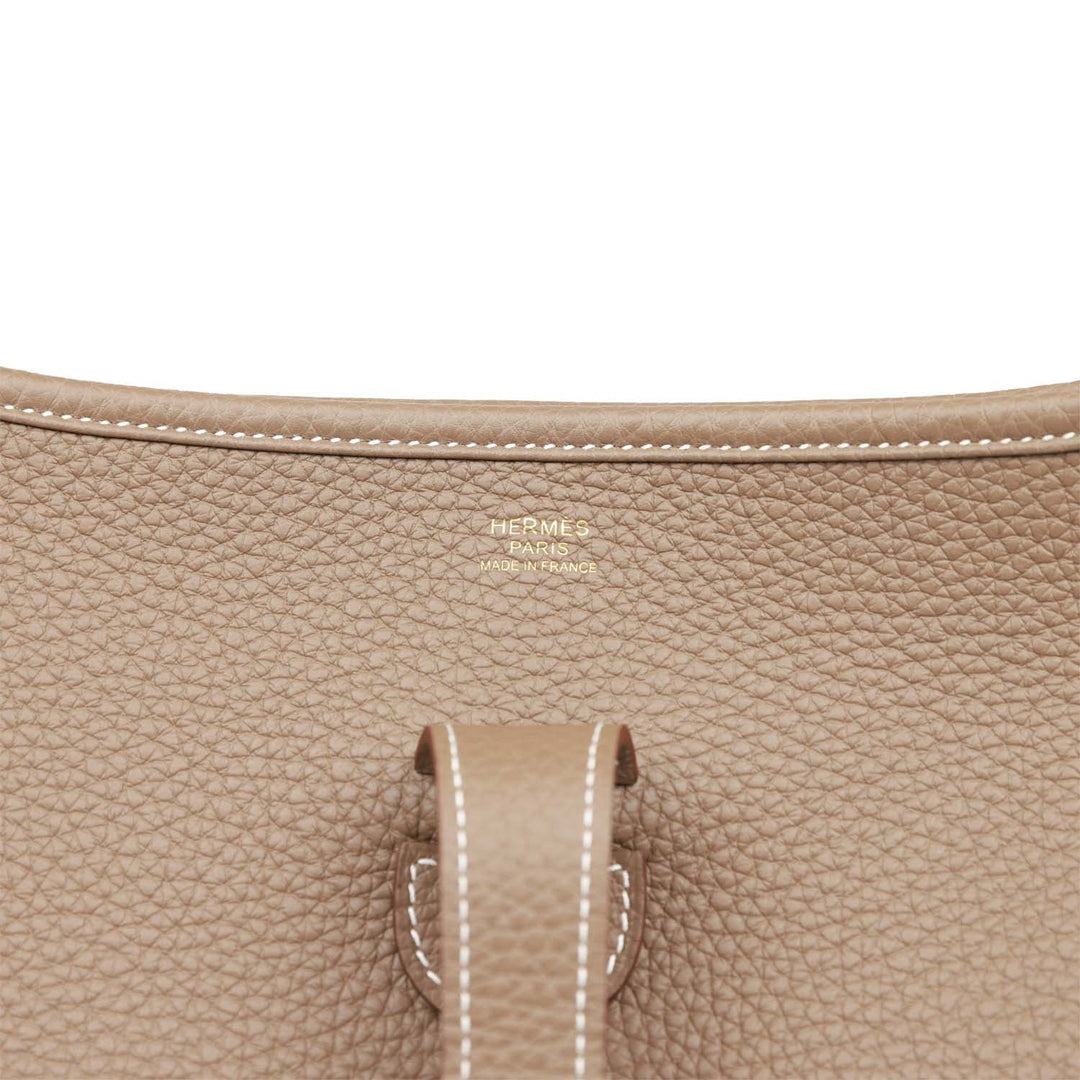 Top quality Hermes Evelyne III GM Etoupe Clemence Gold Hardware