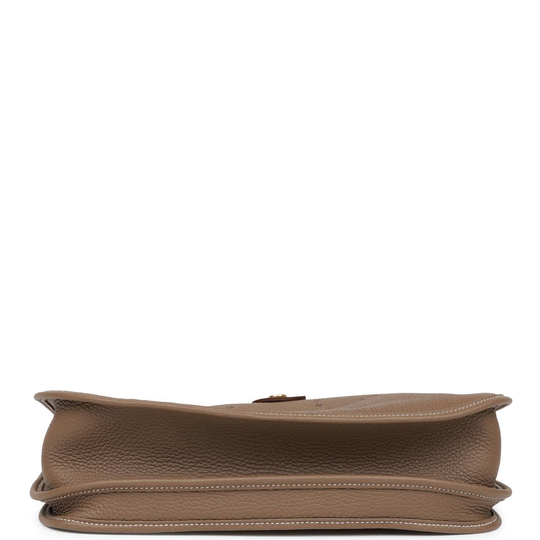 Top quality Hermes Evelyne III GM Etoupe Clemence Gold Hardware