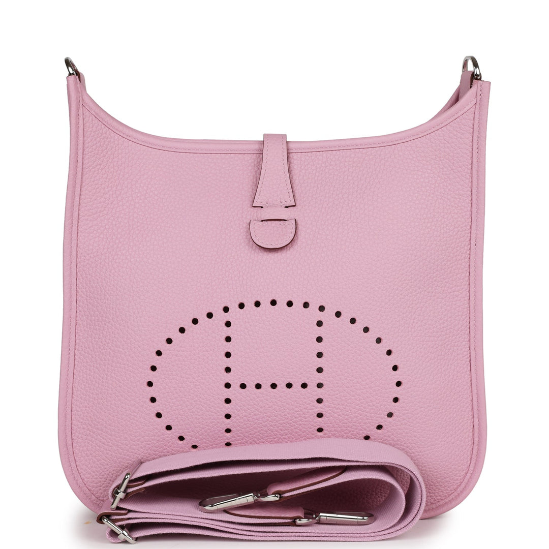 Top quality Hermes Evelyne III PM Mauve Sylvestre Clemence Palladium Hardware