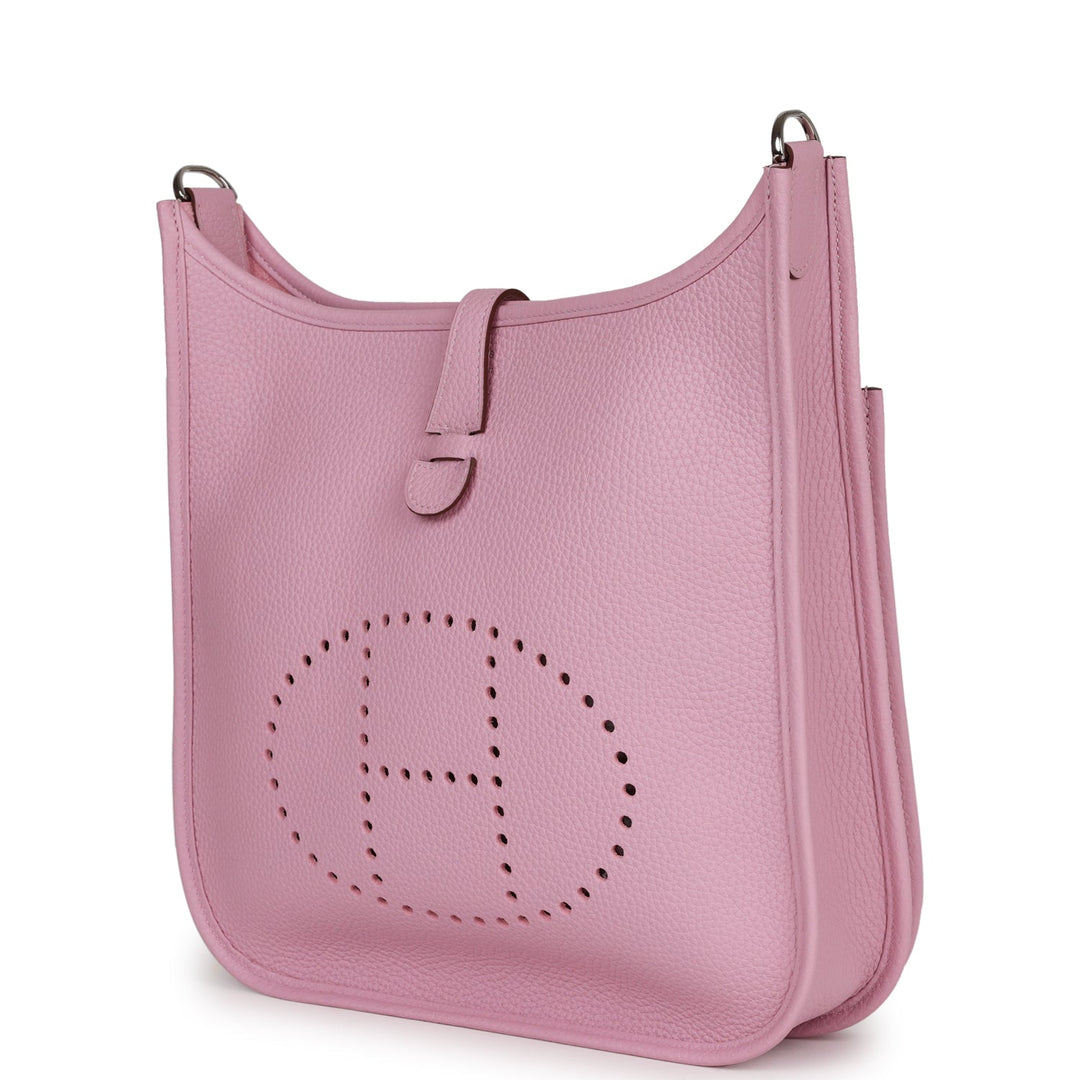 Top quality Hermes Evelyne III PM Mauve Sylvestre Clemence Palladium Hardware