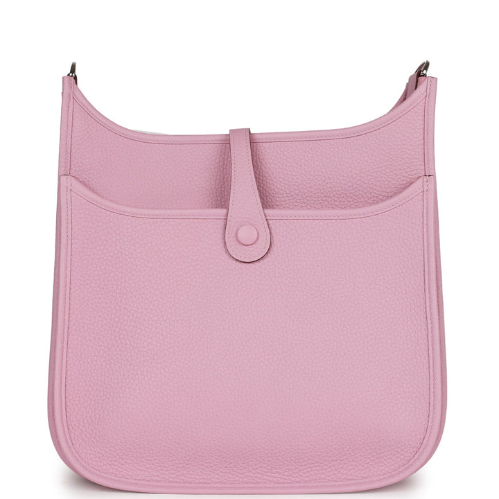 Top quality Hermes Evelyne III PM Mauve Sylvestre Clemence Palladium Hardware