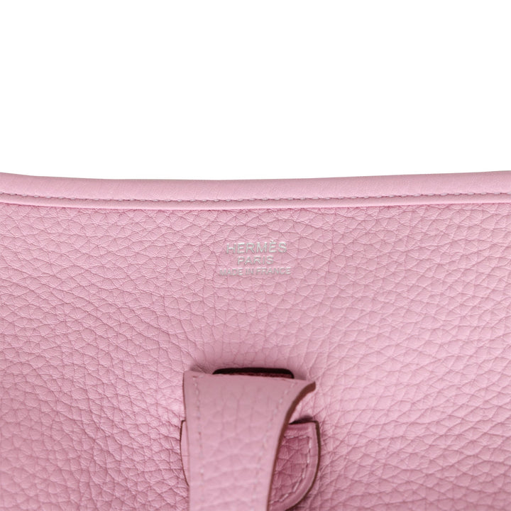 Top quality Hermes Evelyne III PM Mauve Sylvestre Clemence Palladium Hardware