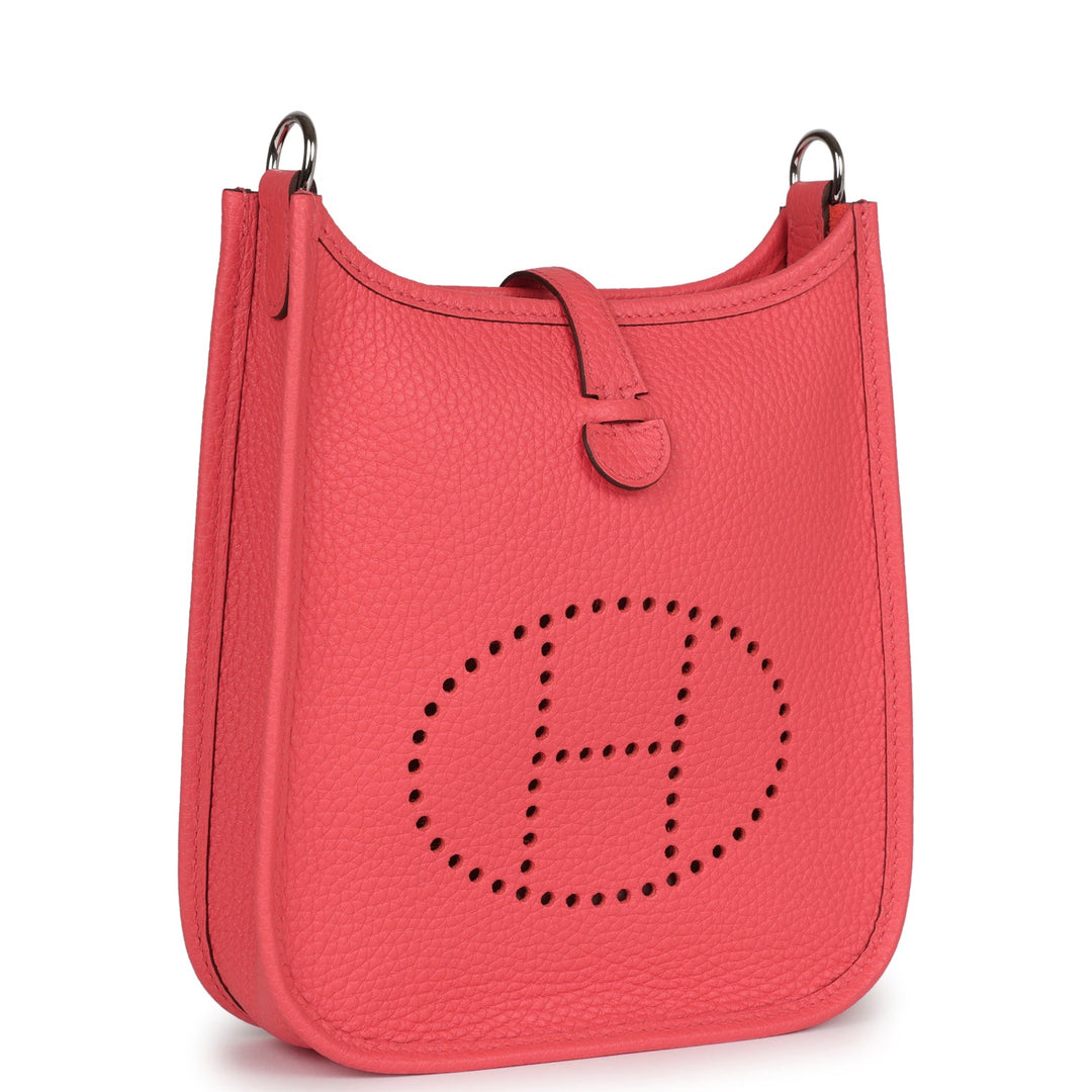 Top quality Hermes Evelyne TPM Rose Texas Clemence Palladium Hardware