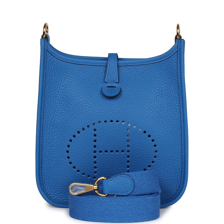 Top quality Hermes Evelyne TPM Bleu Zellige Clemence Gold Hardware