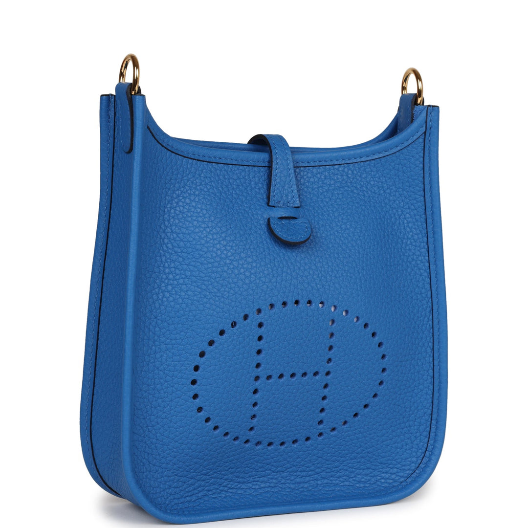 Top quality Hermes Evelyne TPM Bleu Zellige Clemence Gold Hardware