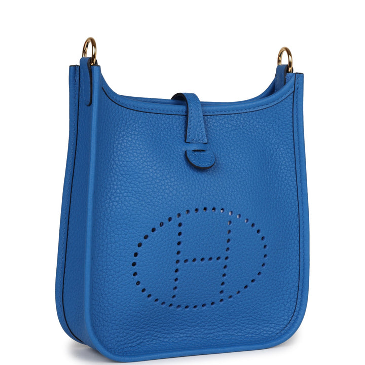 Top quality Hermes Evelyne TPM Bleu Zellige Clemence Gold Hardware