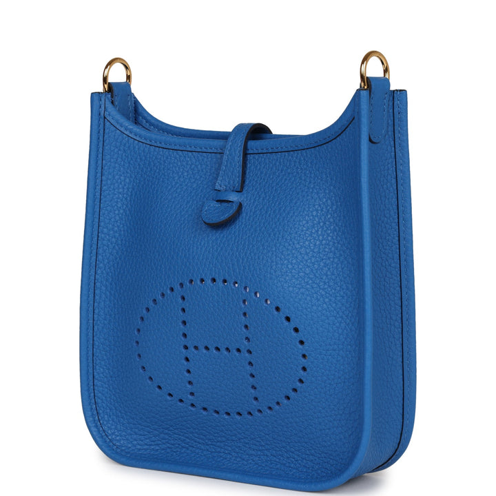 Top quality Hermes Evelyne TPM Bleu Zellige Clemence Gold Hardware