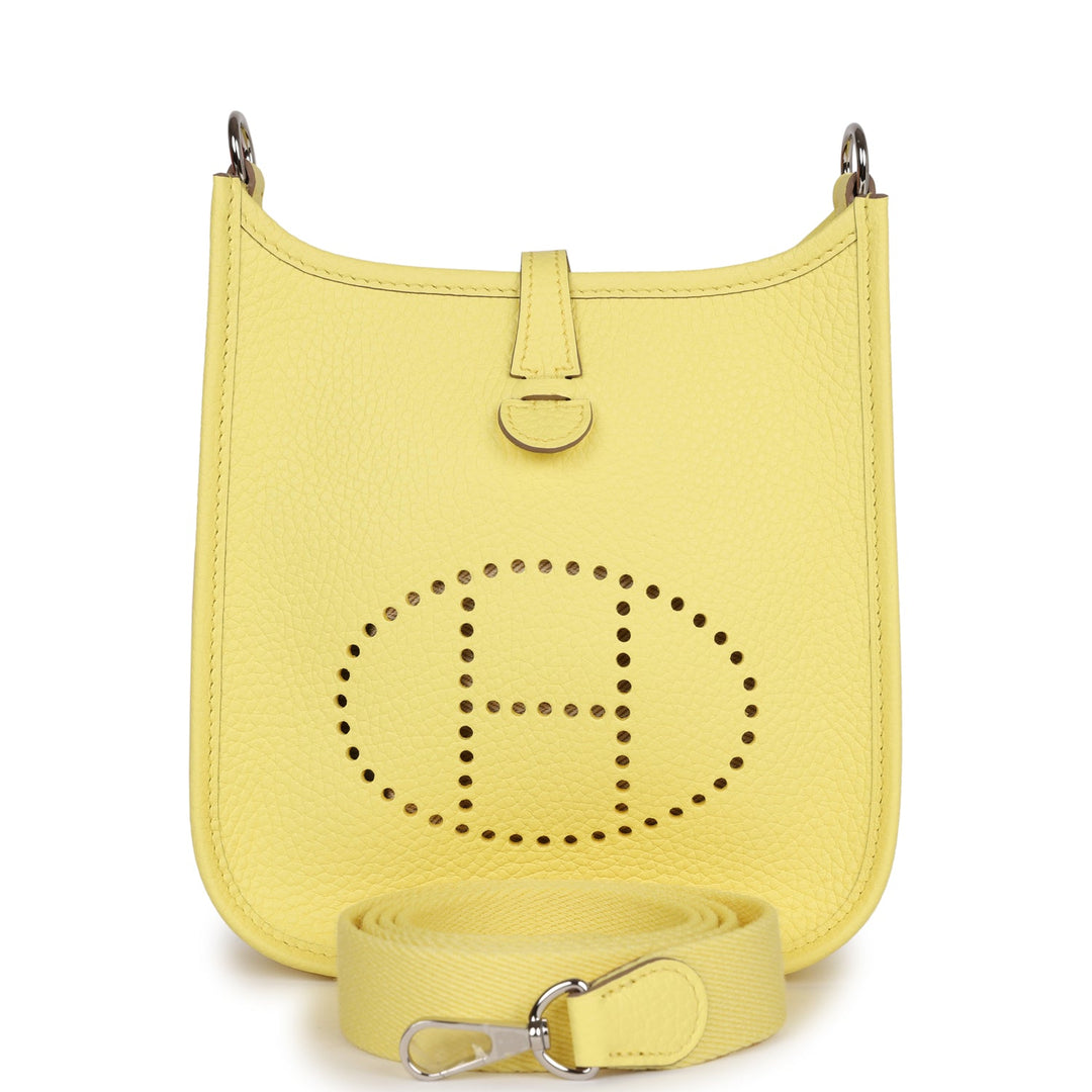 Top quality Hermes Evelyne TPM Limoncello Clemence Palladium Hardware