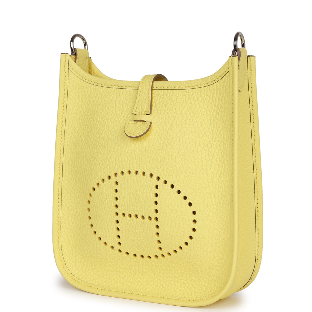 Top quality Hermes Evelyne TPM Limoncello Clemence Palladium Hardware