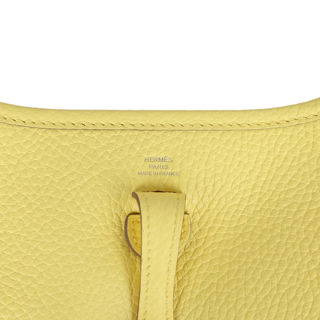 Top quality Hermes Evelyne TPM Limoncello Clemence Palladium Hardware