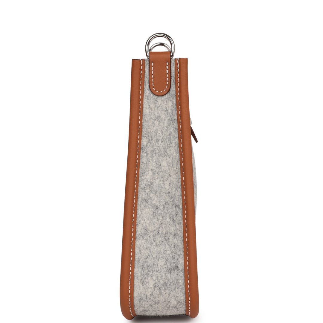 Top quality Hermes Evelyne TPM Gris Clair and Gold Swift Palladium Hardware