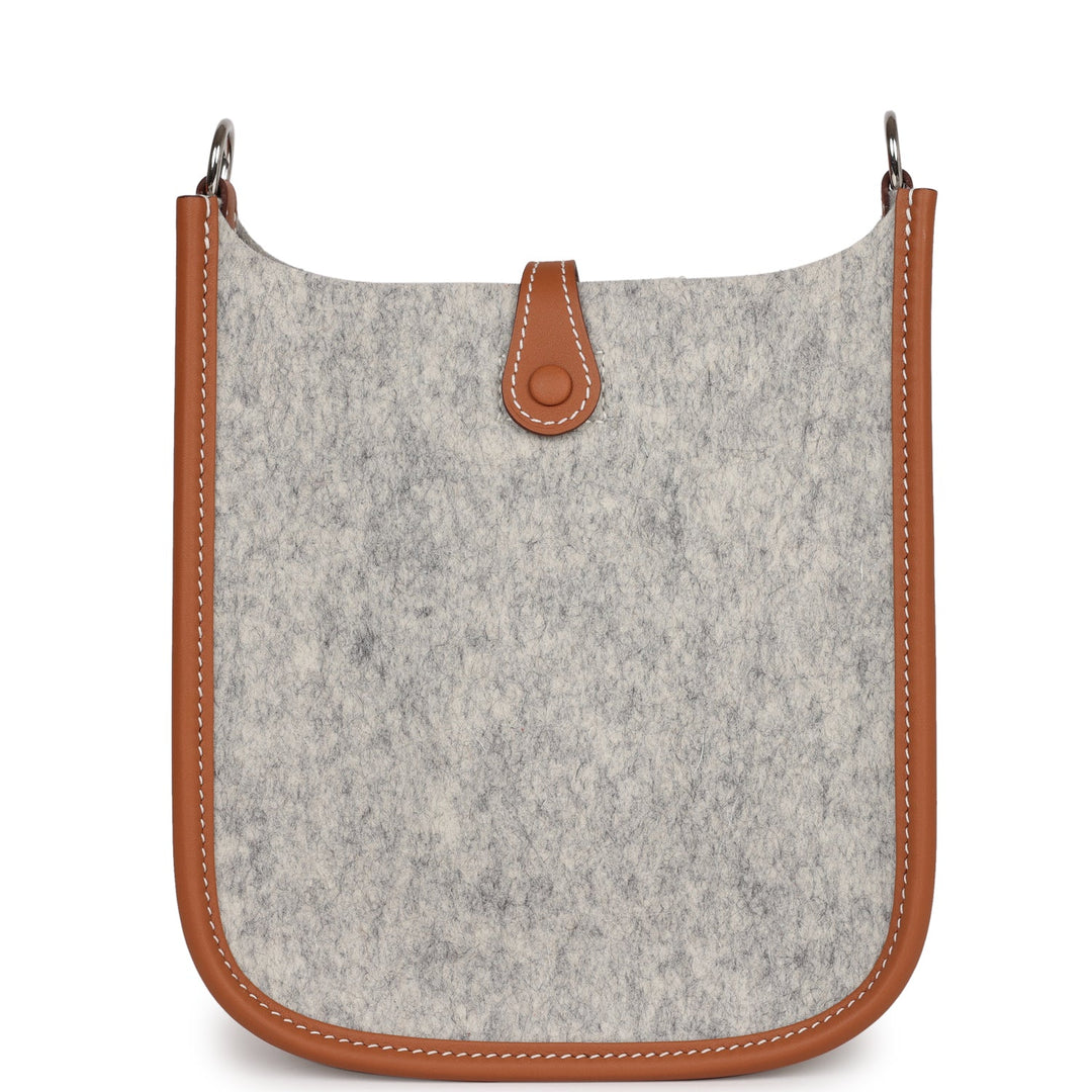 Top quality Hermes Evelyne TPM Gris Clair and Gold Swift Palladium Hardware