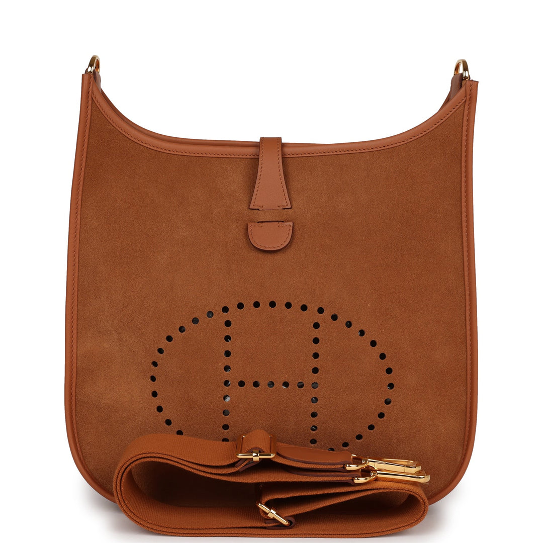 Top quality Hermes Evelyne III PM Gold Grizzly and Chamois Swift Gold Hardware