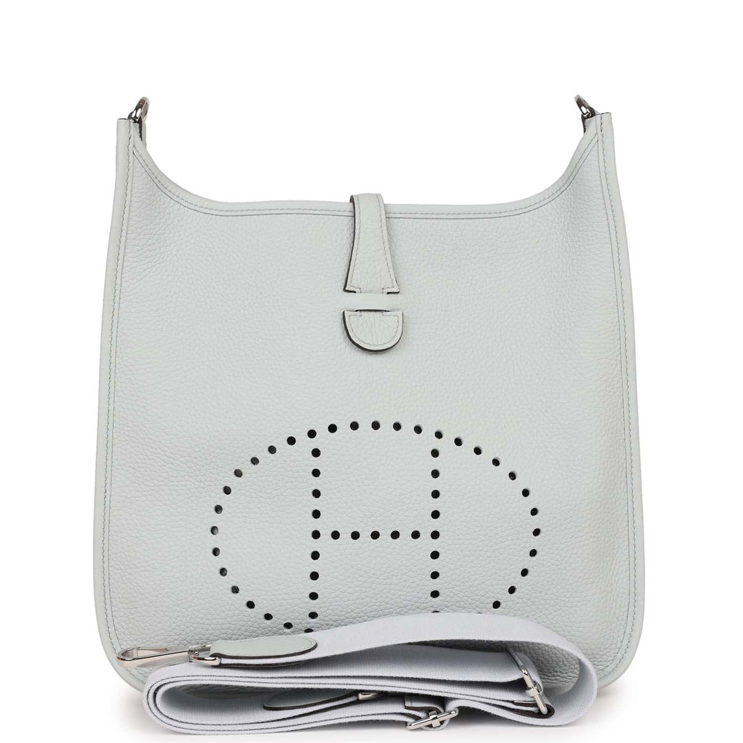 Top quality Hermes Evelyne III PM Bleu Pale Clemence Palladium Hardware