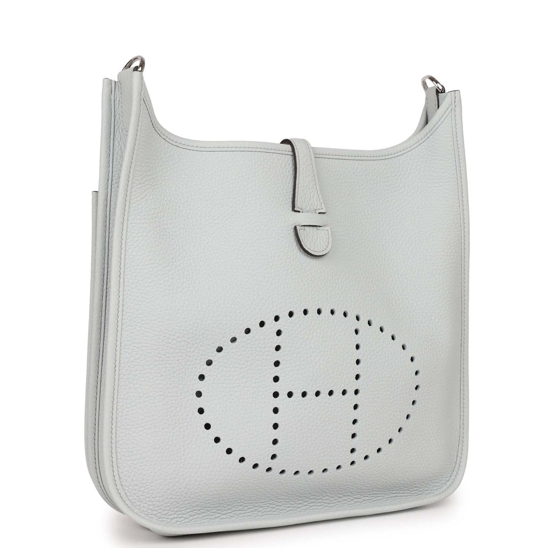 Top quality Hermes Evelyne III PM Bleu Pale Clemence Palladium Hardware
