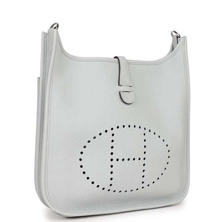 Top quality Hermes Evelyne III PM Bleu Pale Clemence Palladium Hardware