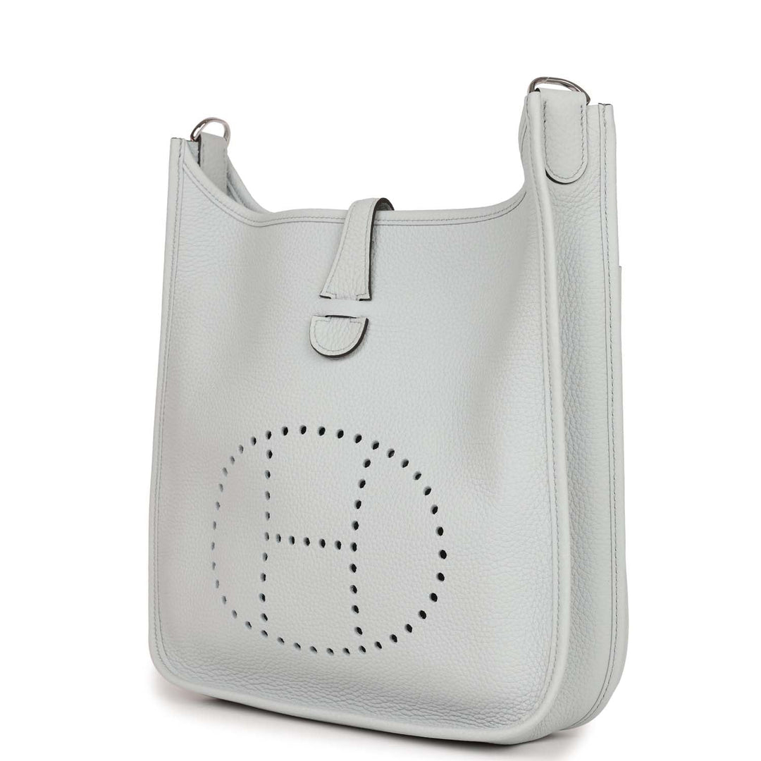 Top quality Hermes Evelyne III PM Bleu Pale Clemence Palladium Hardware