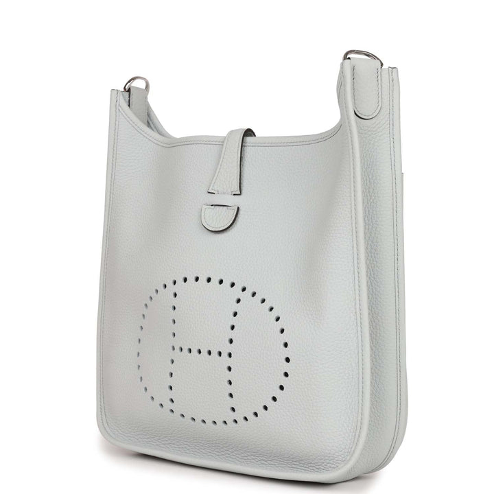Top quality Hermes Evelyne III PM Bleu Pale Clemence Palladium Hardware