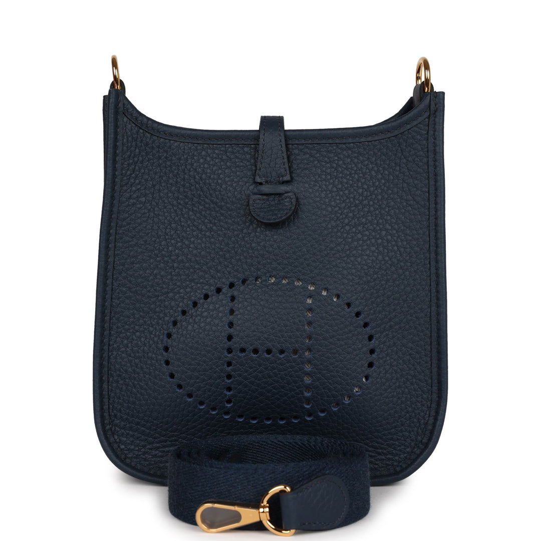 Top quality Hermes Evelyne TPM Bleu Nuit Clemence Gold Hardware