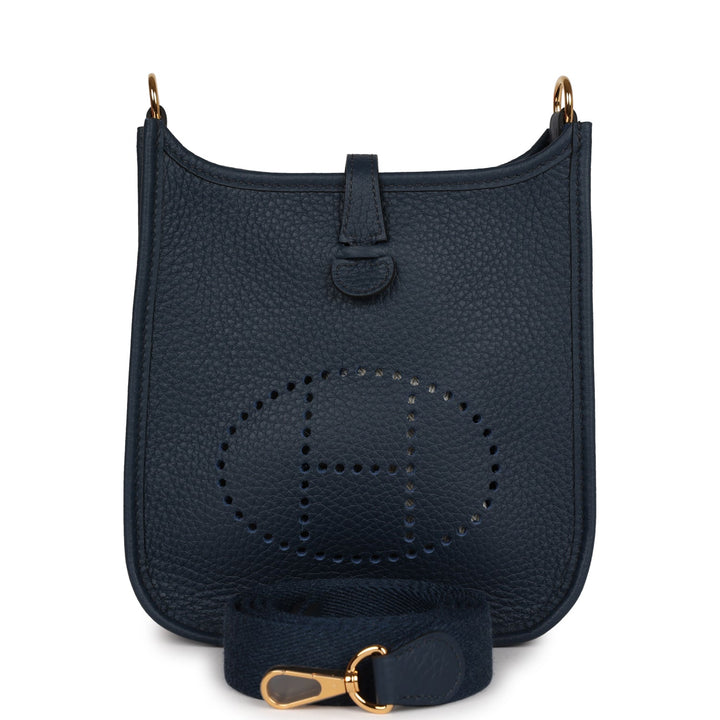 Top quality Hermes Evelyne TPM Bleu Nuit Clemence Gold Hardware