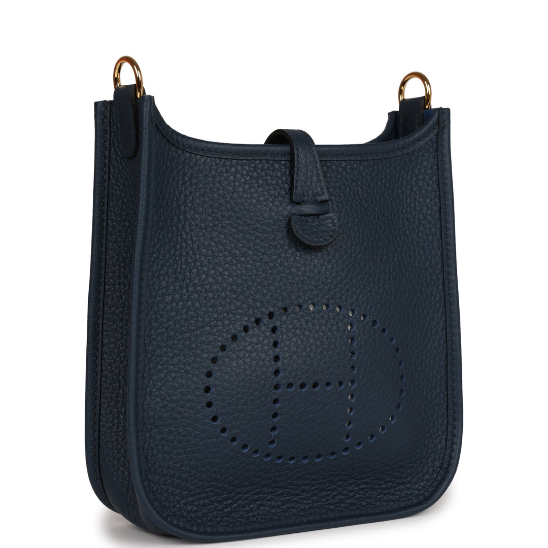 Top quality Hermes Evelyne TPM Bleu Nuit Clemence Gold Hardware