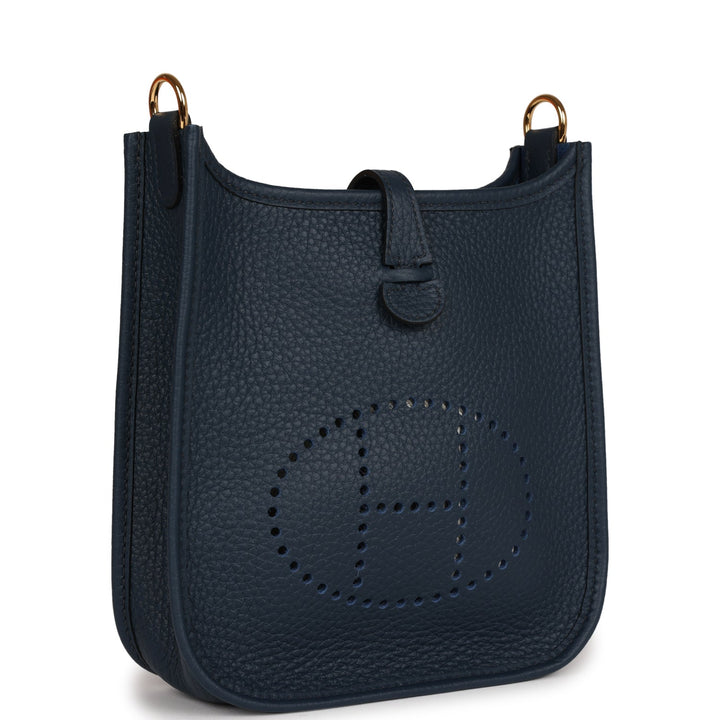 Top quality Hermes Evelyne TPM Bleu Nuit Clemence Gold Hardware