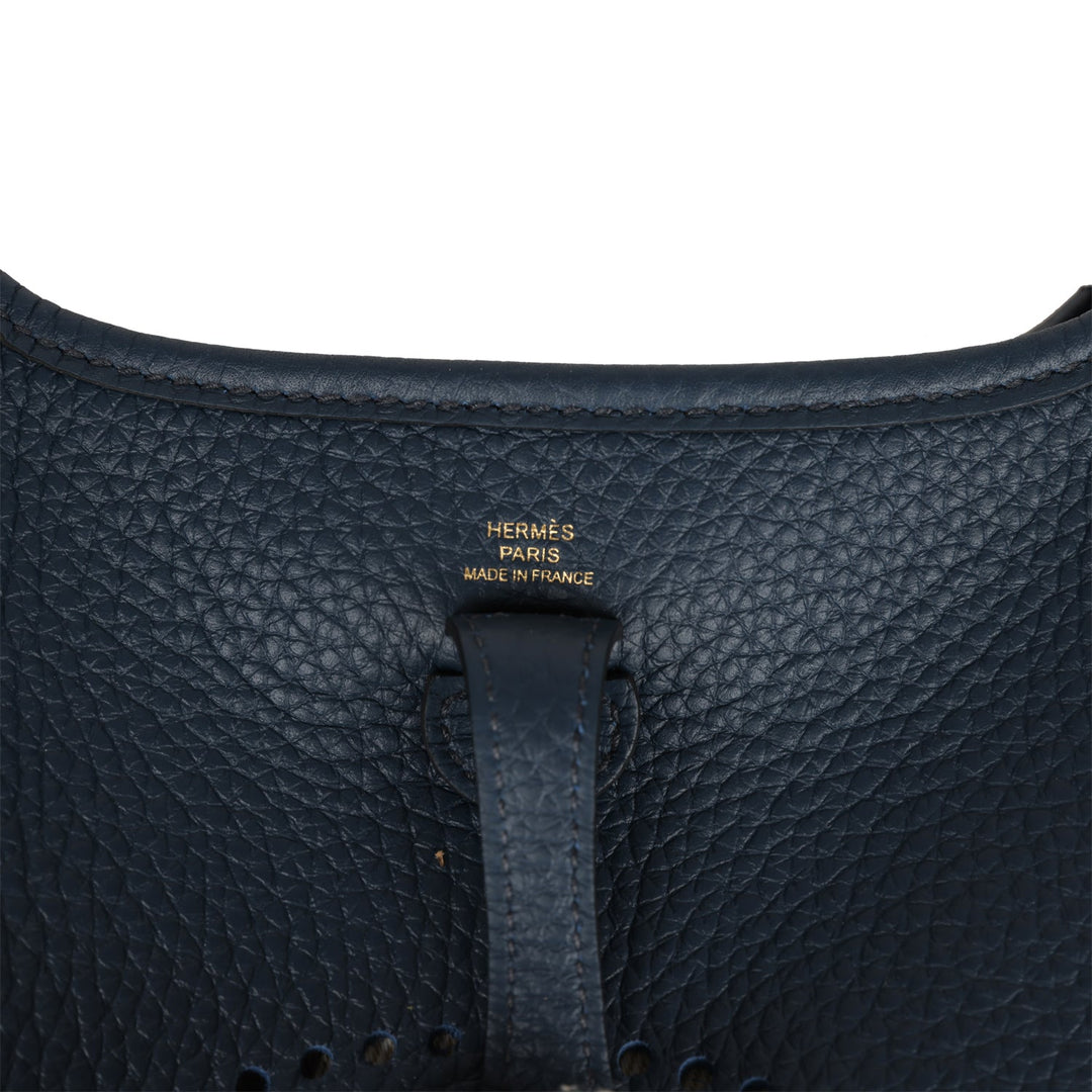 Top quality Hermes Evelyne TPM Bleu Nuit Clemence Gold Hardware