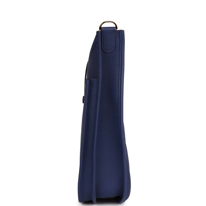 Top quality Hermes Evelyne III PM Bleu Saphir Clemence Gold Hardware