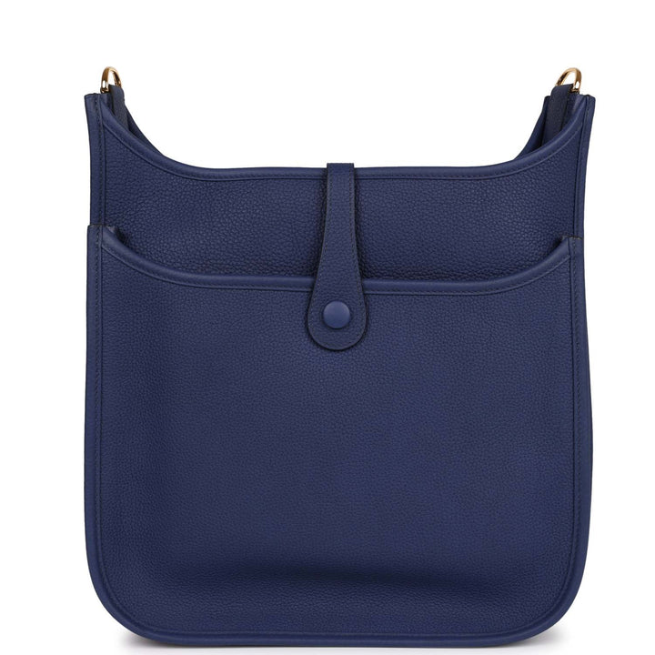 Top quality Hermes Evelyne III PM Bleu Saphir Clemence Gold Hardware