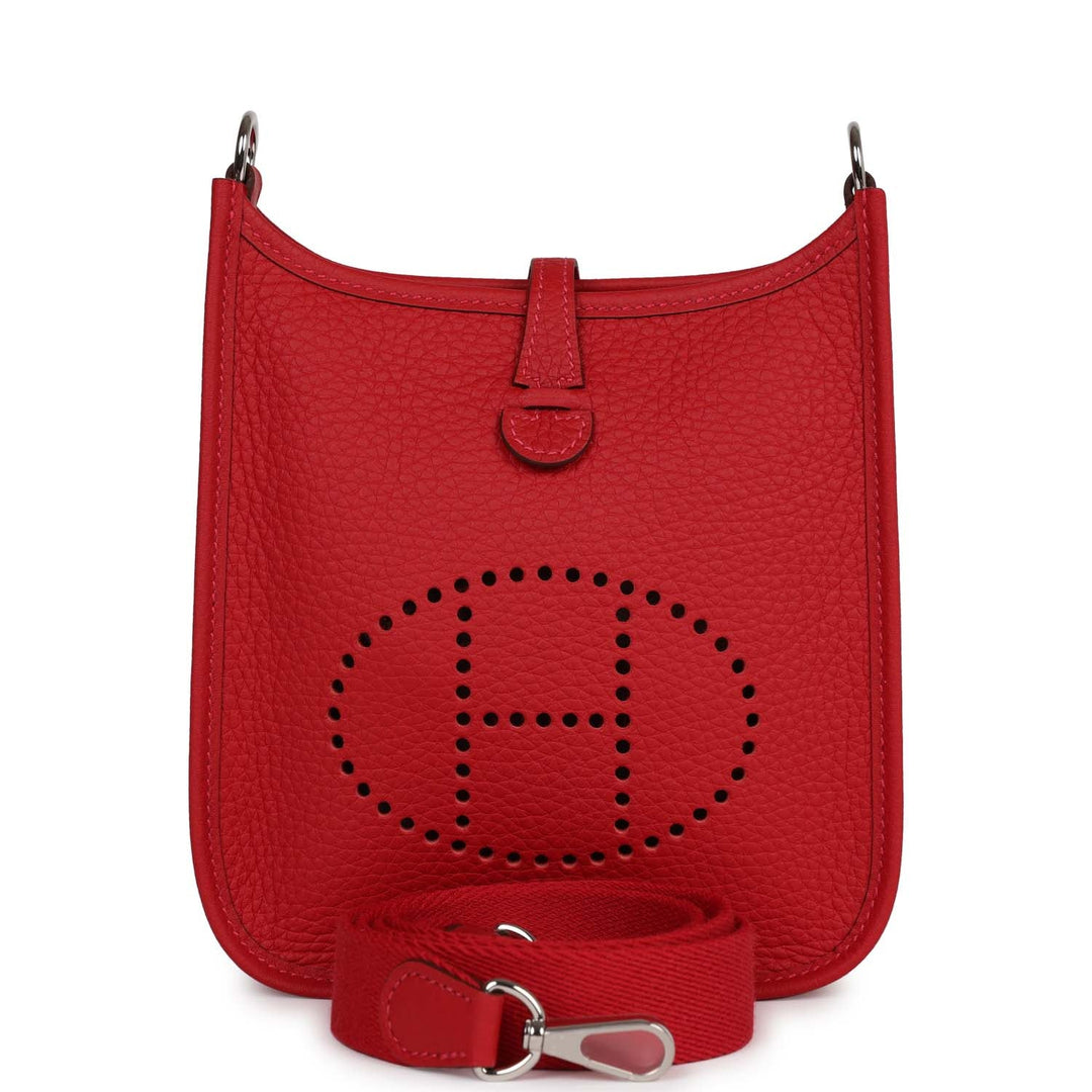 Top quality Hermes Evelyne TPM Rouge Piment Clemence Palladium Hardware