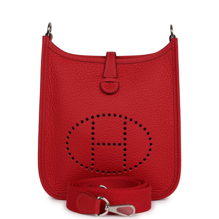 Top quality Hermes Evelyne TPM Rouge Piment Clemence Palladium Hardware